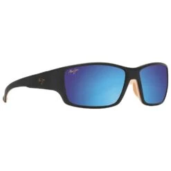 Lunettes De Soleil Maui Jim Local Kine Matte Dark Transparent Brown With Tan And Cream Blue Hawaii