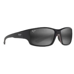Lunettes De Soleil Maui Jim Local Kine Shiny Black Gris Neutre Minéral Superthin