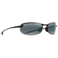 Lunettes De Soleil Maui Jim Makaha Noir Brillant Gris Neutre Polycarbonate Bidegrade