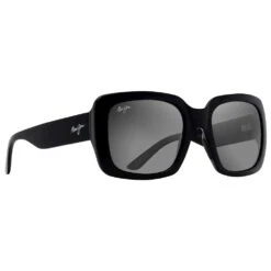 Lunettes De Soleil Maui Jim Two Steps Noir Brillant Gris Neutre Minéral SuperThin
