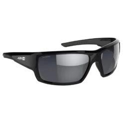 Lunettes De Soleil AZR Run Noire Vernie Gris Miroir Polarisant