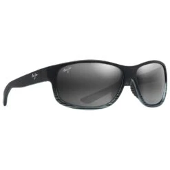 Lunettes De Soleil Maui Jim Kaiwi Channel Grey Black Stripe Gris Neutre Mineral Superthin