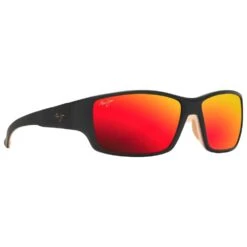 Lunettes De Soleil Maui Jim Local Kine Matte Dark Transparent Brown With Tan And Cream Hawaii Lava