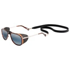 Lunettes De Soleil Vuarnet Glacier Large Ecaille Noir Blue Polarlynx